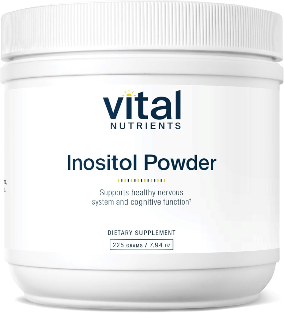 Vital Nutrients Inositol Powder ← Myo Inositol Suplemento para Mujeres y Hombres Silenciosos Apoya Energía, Sistema Nervioso, Metabolismo " Función Ovárica*  Vegan, Gluten, Dairy, Soy Free ← 56 Servings
