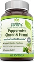 Herbal Secrets Peppermint Ginger & Fennel 120 Softgels (No-GMO) - Apoya Funciones Digestivas* - Promueve la Vitalidad*- Ayuda a Sooth Upset Stomach*