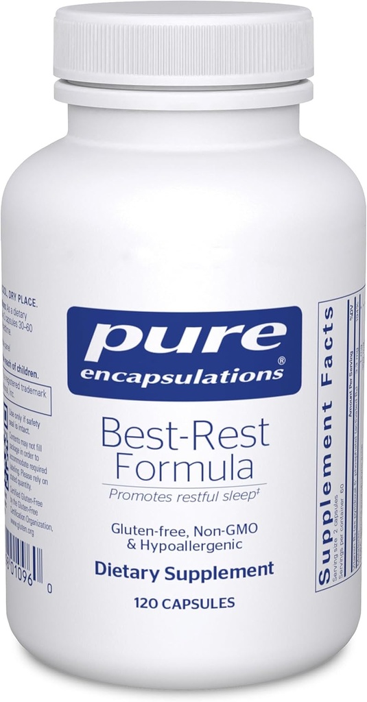 Pure Encapsulations Best-Rest Formula - Supports Restful Sleep - for Relaxation - Restful Sleep Supplement - Non-GMO & Vegan - 120 cápsulas