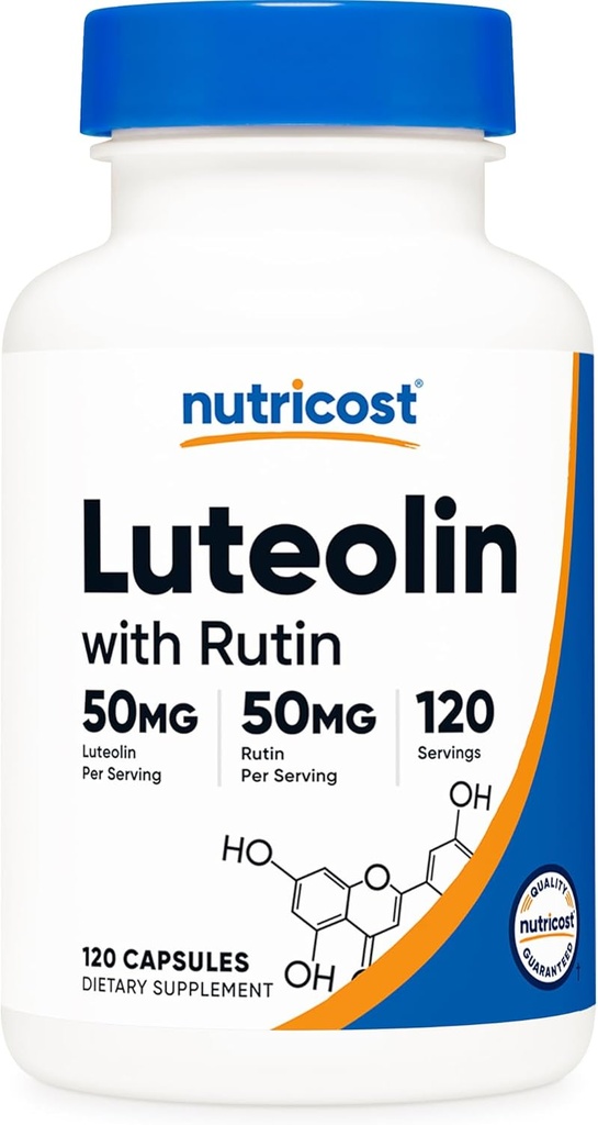 Nutricost Luteolina con Complejo de Rutina 100mg (50mg Luteolin, 50mg Rutin) 120 Capsules - Vegetariano, No GMO, Gluten Free