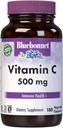 Bluebonnet Nutrition Vitamina C 500 mg Cápsulas vegetales, ácido ascórbico, para la salud inmune y la salud de la piel, vegano, vegetariano, no GMO, libre de gluten, libre de soja, libre de leche, Kosher, 180 cápsulas vegetales