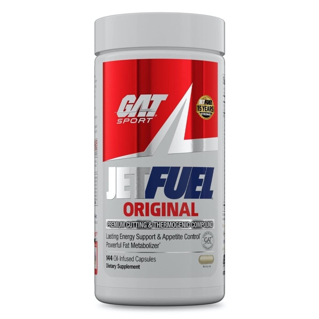 GAT SPORT JetFuel Original - Weight Loss Suplemento, Energy Booster, Fat Burner, Appetite Suppressant (144 Capsules)