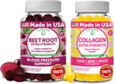 Lunakai Beet Root and Collagen Gummies Bundle 200mg Hidrolyzed Collagen Gummies for Women and Men with Biotin, Zinc, Vitamin C and E - Non-GMO Anti Aging