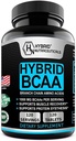 Híbrido BCAA 1000mg – BCAAs Aminoácidos Suplementos - 2:1 L-Leucine, L-Isoleucine y L-Valine – No GMO, Vegan - 120 Servimientos
