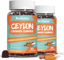 2 Pack Sugar Free Ceylon Cinnamon Gummies 2000MG, Cinnamon Supplement with Chromium and Cinnamon Bark, Vegan, Non-GMO, Gluten Free,120 Gummies