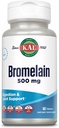 KAL Bromelain 500 mg, Suplemento de Digestión y Apoyo Conjunto, Enzimas Digestivas, Extracto de Piña, Desintegración Rápida, Vegan, Hecho Sin Leche o Soy, Laboratorio Verificado, 60 Servimientos, 60 Tablas