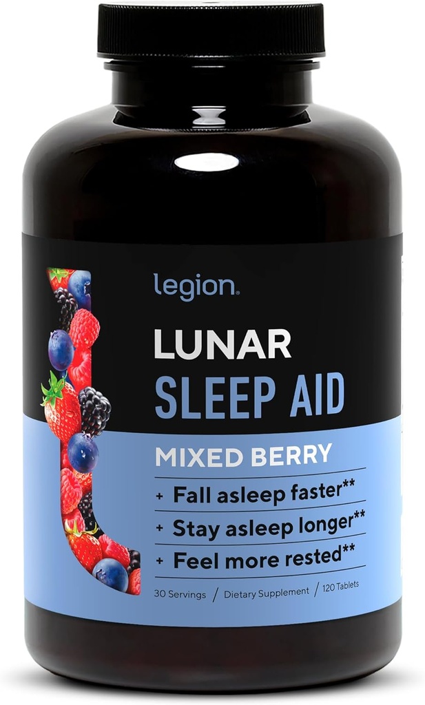 Legión Lunar Natural Ayuda para el sueño Tablas con Melatonina, L-Glycine, 30 Sirviendo