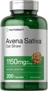 Horbäach Avena Sativa Extracto 1150 mg  200 Capsules  durable Oat Straw Extract ← Non-GMO, Gluten Free
