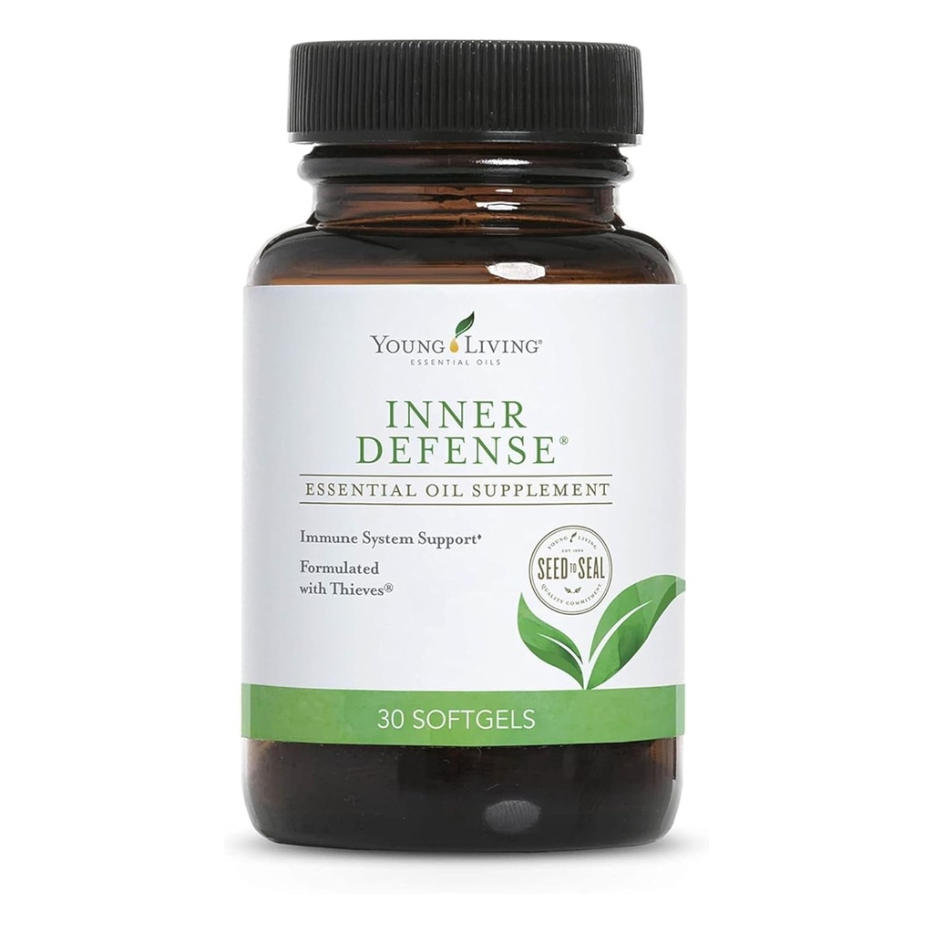 Young Living Inner Defense, 30 Softgels, desbloquear el poder de los aceites esenciales de potencial, orégano, tomillo, Lemongrass y Thieves, Integral Immune Support
