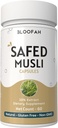 Safed Musli Capsules 500mg ← 20% Extract Powder  sometida Chlorophytum borivilianum Herbal Supplement ← Non-GMO, Gluten-Free ← Premium Quality Extract Purity & Potency tención (60 Cuenta (Pack of 1))