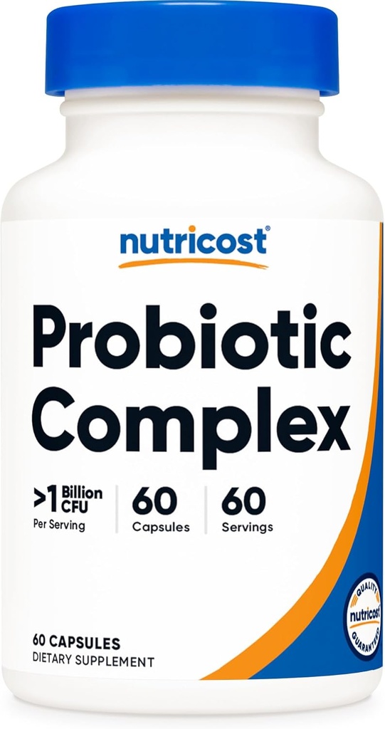 Complejo Probiótico Nutricost ( < 1 Billion CFU) 60 cápsulas - Sin gluten, sin gluten