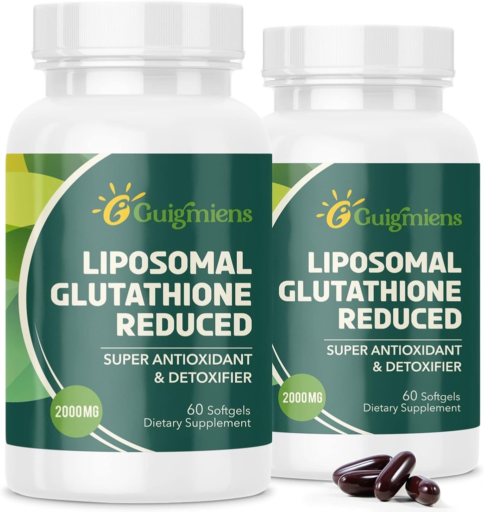 oumebiu Liposomal Glutathione 2000 MG, 10x Mejor Absorción, Glutathione Suplemento con Ácido Hialurónico+Colagen Peptide+Resveratrol, Poderoso Antioxidante, Envejecimiento de Salud, Salud Inmune, 120 Conde