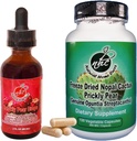 Prickly Pear Nopal Cactus Suplemento Combo Pack - Freeze Dried Cactus Fruit Extract - 120 Vegetable Capsules & 2oz Liquid Drops - Vegan, Rich in Betalains, " Bioavailable