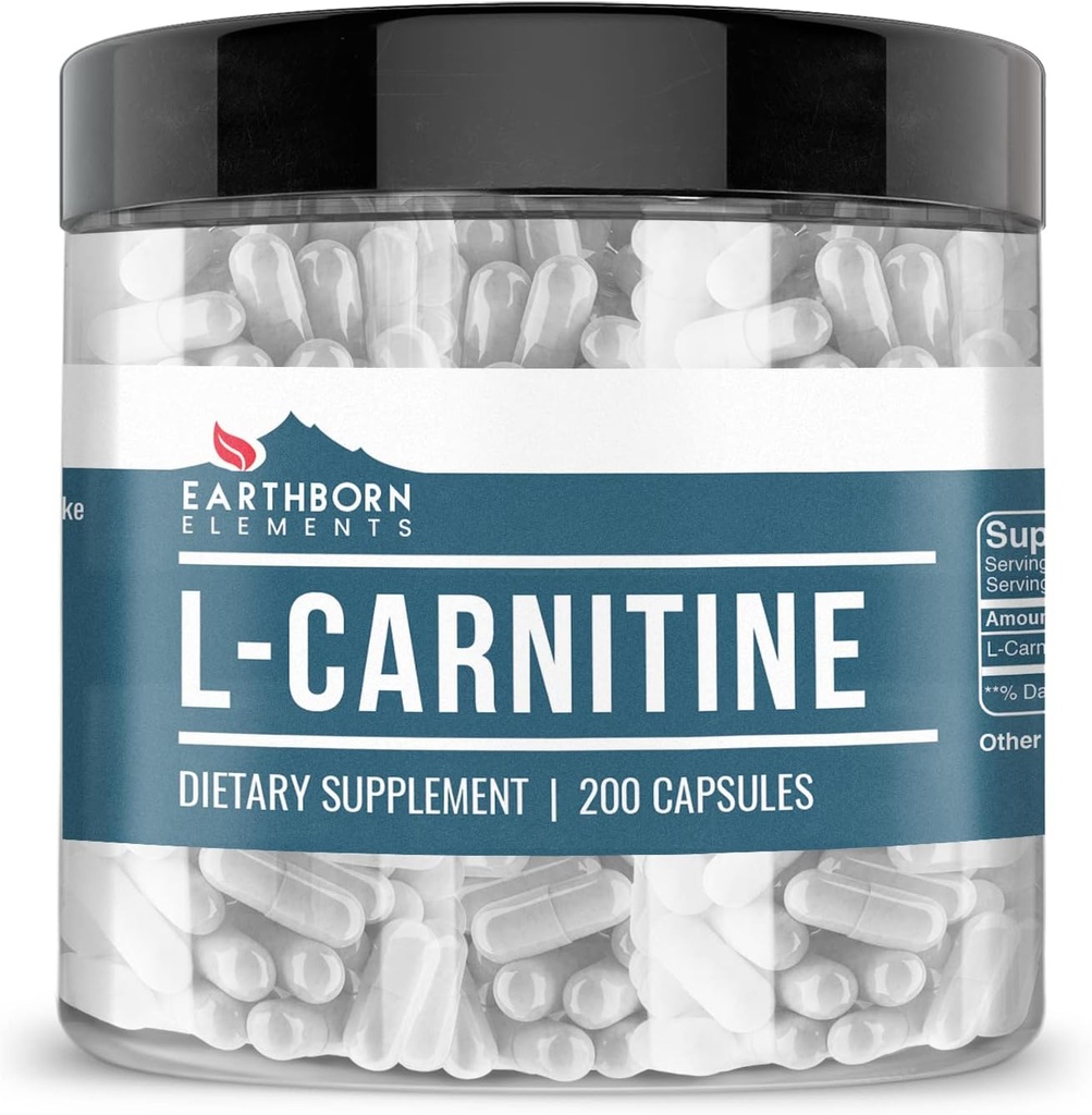 Elementos terrestres L-Carnitina (200 cápsulas), Puro " Undiluido, No Aditivos
