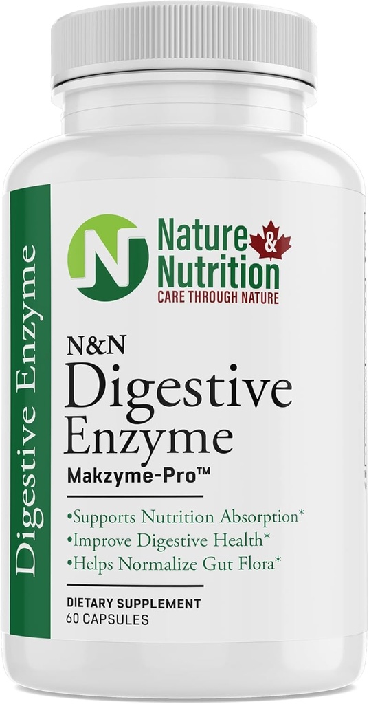 Naturaleza &amp; Nutrición DIGESTIVE ENZYME, MAKZYME-PRO TM, 60 Cuenta (Pack of 1)