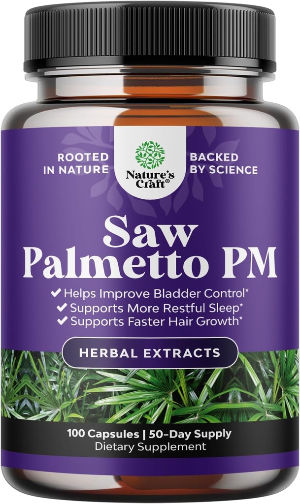 Nighttime Defense Saw Palmetto for Hombre - Saw Palmetto Extract Prostate Supplement for Men Ayuda Reduce Night Urination Frequency Urgency and Overactive Bladder with Lycopene Pumpkin Seed and Melatonin