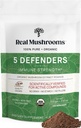 Mushrooms reales 5 defensores Mushroom Complex Powder – Setas orgánicas Extracto de Chaga, Reishi, Turquía Tail, Maitake & Shiitake Mushroom Blend for Wellness Support with Beta Glucans - 100 Servings