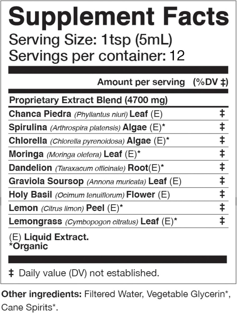 Anima Mundi Apothecary Viridem Greens Detox Elixir - GI ' Liver Detox Liquid Supplement, Natural Herb Cleanse with Chlorophyll, Moringa + Organic Chlorella - Add to Juice & Alkalizing Teas (2oz)