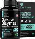 Enzimas digestivas con probióticos para la salud digestiva de los hombres - Alivio de Bloating, Suplementos de salud Gut: Bromelain, Papaya Enzyme, Acidophilus Probiotic, Enzymes de lactasa para la digestión - 60 píldoras