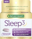 Bounty Sleep3 Melatonin 10mg, Maximum Strength 100% Drug Free Sleep Aid, Dietary Supplement, L-Theanine & Nighttime Herbal Blend Time Release Technology, 60 Tri-Layered Tablets