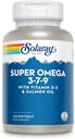 SOLARAY Super Omega 3 7 9 admite la piel sana, más EPA, DHA, ácidos grasos esenciales de Fish Oil Mini Softgel, 120ct