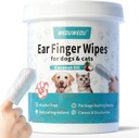 Limpiador de oídos Wipes 60 Condes, Limpiador de oídos de perros, Kit de novios para perros y gatos, Soft &amp; Easy Otic Cleaning Pads, Remove Wax, Dirt & Stop Smelly, Itchy, No irritante, Escena de coco