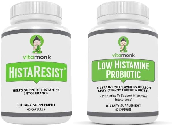 HistaResistTM Histamine Blocker for Histamine Intolerance and Low Histamine Probiotics - Fight Histamine Intolerance and Support Balanced Gut Health