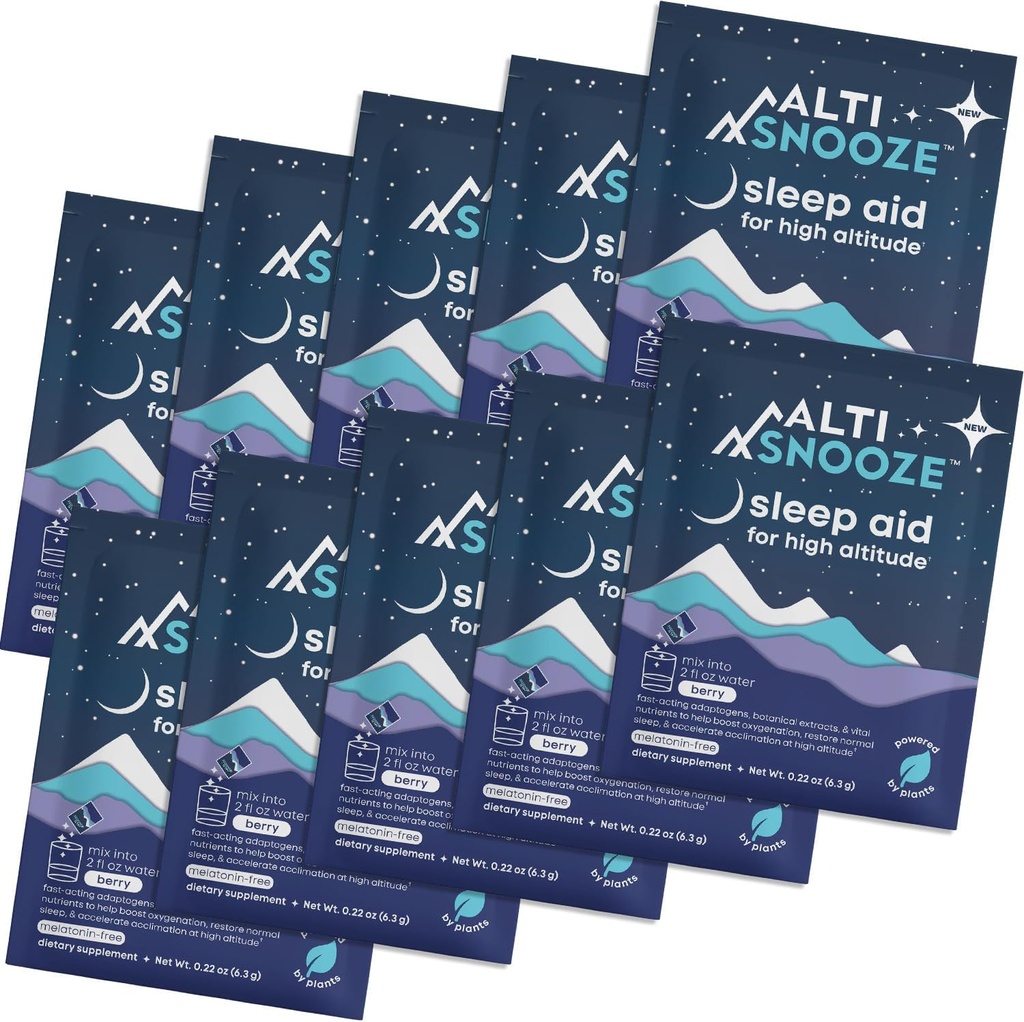Ayuda al sueño + prevención de la enfermedad de Altitud " Hydration ¦ Oxygen-Boosting Formula with Cordyceps, Holy Basil, Magnesium " Electrolytes ← Dolor de cabeza, Fatiga, Alivio de Nausea, Jet Lag, Viaje de esquí