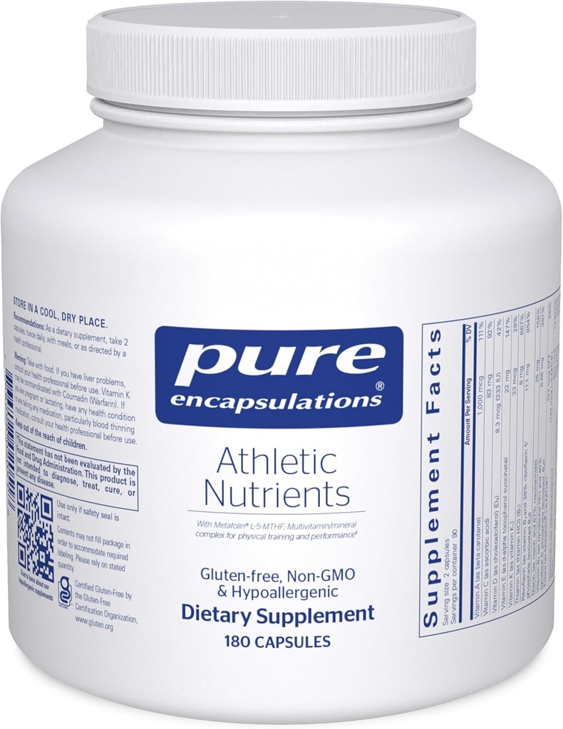 Pure Encapsulations Athletic Nutrients peru Multivitamin/Mineral Complex for Exercise Performance and Training* ← 180 Capsules