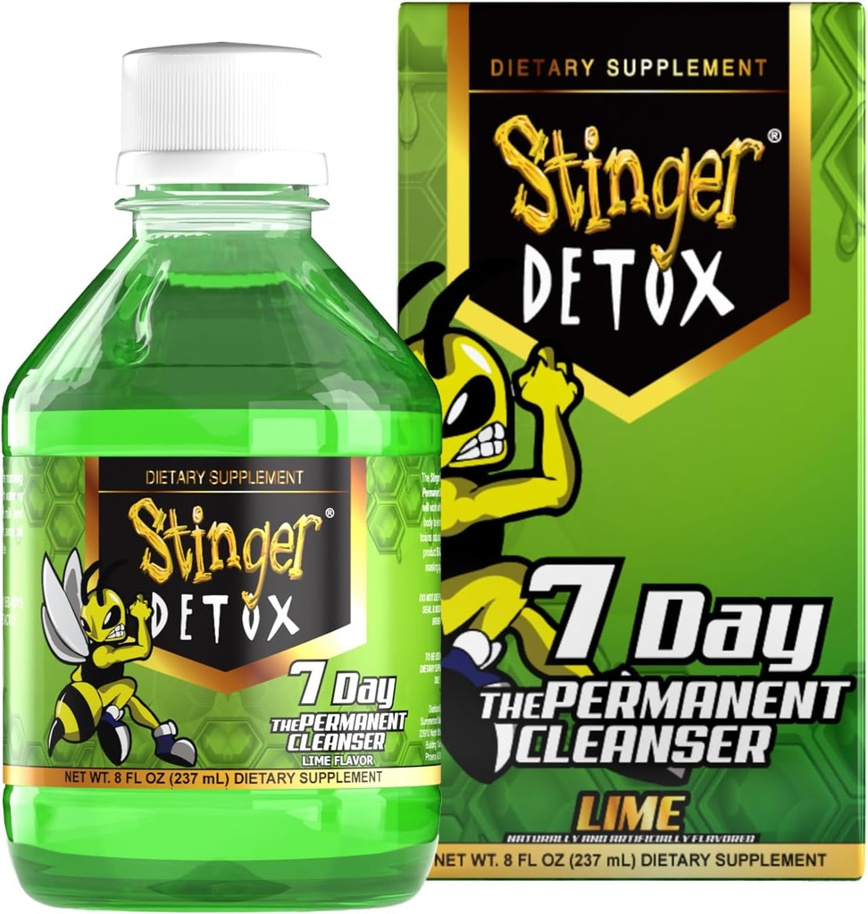 Stinger Detox Bebida Permanente de 7 días – Lime Flavor – 8 FL OZ