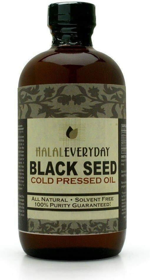 8 Oz Black Seed Oil, 100% Puro Negro Cumin Seed Oil Cold Presionado en los EE.UU. (Black Seed Imported From India and Egypt) Se envía en botella de plástico de calidad alimentaria - NON GMO - Vegan