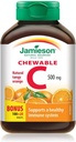 Jamieson Vitamina C Chewable 500 mg - Tangy Orange, 120 pestañas Bono