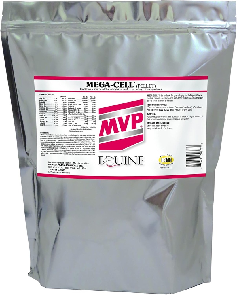 Mega-Cell (10lb) Apoyo mineral equilibrado de vitaminas para caballos