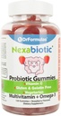 DrFormulas Gummies multivitamínicos con Omega 3 y Probióticos para Niños y Adultos con Vitamina C Silencio Nexabiótico con Vitamina A, C, D3, E, B6, B12 y Zinc, Biotina, Folate ANTERIH Vegetariano Halal, 120 Conde