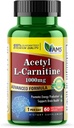 America Medic &amp; Science Acetyl L-Carnitine 1000mg (60 Tablets) ← Suplemento dietético para hombres y mujeres ← Promueve la producción de energía 