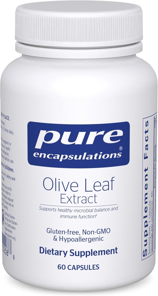Pure Encapsulations Olive Leaf Extract ← Hypoallergenic Supplement Supports Immune System and Healthy Intestinal Environment ← 60 Capsules