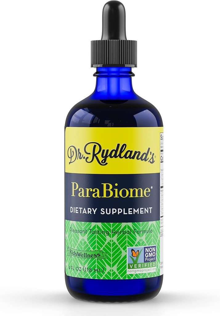 Suplemento Herbal del Dr. Rydland Silencio Creado por KidsWellness, Efectivo en Adultos &amp; Niños Silencio ParaBiome Advanced Cleanse and Digestive Support Silencio Hecho con Nogal Negro, Payaso, Wormwood