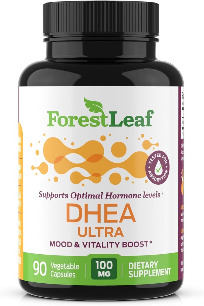 DHEA 100mg Silencioso DHEA Suplemento para Mujeres Silenciosos DHEA Suplemento para Hombres TENIDO Alta Fuerza Micronizada Dehidroepiandrosterona ANTE Apoya Energía, Equilibrio hormonal, Anti-Aging, Mood TEN 90 Caps (3-Month Supply)