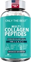 Péptidos Multi Collagen Premium Capsules 1800mg - Tipos I, II, III, V, X Para soportar la piel, el cabello, uñas - Ayuda Huesos, Juntas, Musculos, & Salud Digestiva* Suplemento Hidrolyzed Collagen 90 cápsulas