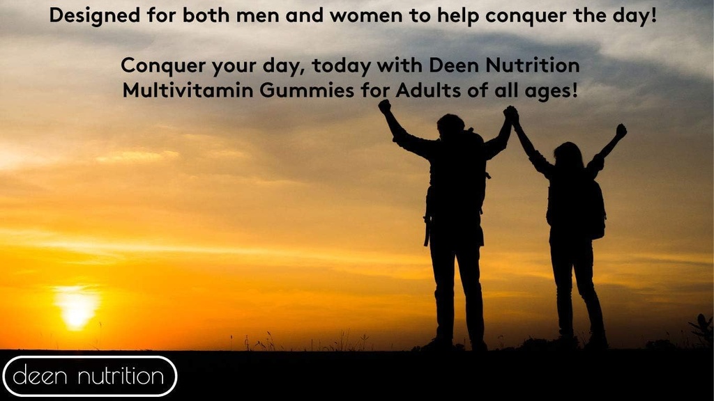 Multivitamin 60 Gummy Vitaminas Pouch para Adultos por Deen Nutrition Natural Flavor Vegetarian Halal Made w / Jugo de frutas real en EE.UU.