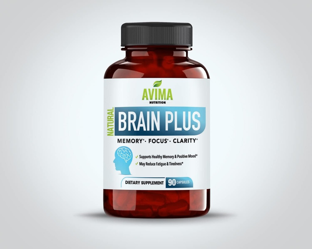 AVIMA Brain Booster Silencioso Función del cerebro Suplemento ← Concentración de Boost, Mejora la memoria, Enfoque " Rendimiento mental Silencio Reduce el estrés " Fatiga ← 100% Nootropic