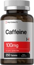 Horbäach Caffeine Pills 100mg | 250 Tablets | Vegetarian Formula | Non-GMO, Gluten Free Supplement