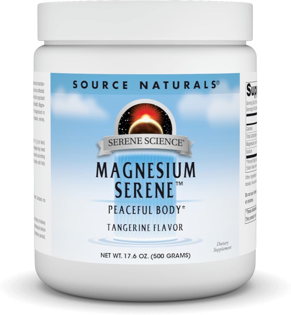 Fuente Naturales Serene Science Magnesium Serene, Peaceful Body*, Tangerine Flavored - 17.6 Ounce Powder