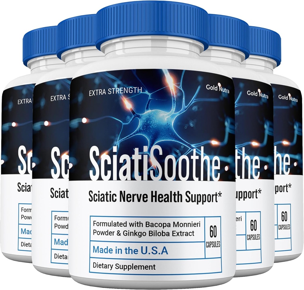 (5 Pack) SciatiSoothe Suplemento Pills, Sciati Soothe All Natural Brain and Cognitive Supplement Pills