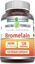 Amazing Formulas Bromelain Suplemento  500 Mg Por Serving ← Veggie Capsules ← No-GMO Silencio Gluten Free Silencio Hecho en EE.UU.