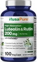 NusaPure Complejo de Luteolina con Rutina 200 mg Silencio 100 cápsulas Silencio Vegetariano, Fórmula Flavonoide Vegan