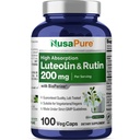NusaPure Luteolin Complex with Rutin 200 mg | 100 Capsules | Vegetarian, Non-GMO & Vegan Flavonoid Formula
