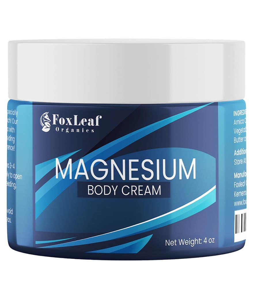 Magnesium Cream, Topical Magnesium Chloride Body Cream with Arnica, Shea Butter & Lavender Oil, Non Greasy Formula, 4oz