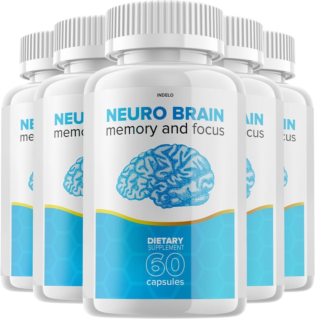 (5 Pack) Neuro Brain y Focus Suplemento, Neuro Brain Memory Focus y Soporte Cognitivo, Neuro Brain Pills NeuroBrain to Boost Memory Neuro Brain Vitamin (300 cápsulas)