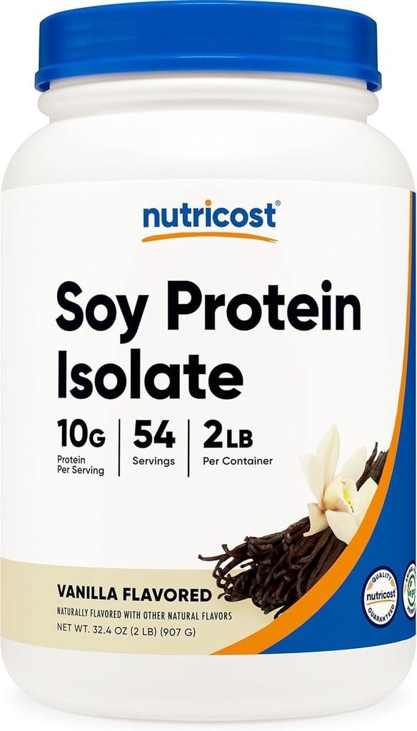 Nutricost Soy Protein Powder, 2 LB Vanilla, 10 gramos de Protein Por Serving, Vegetarian, Non-GMO &amp; Gluten Free